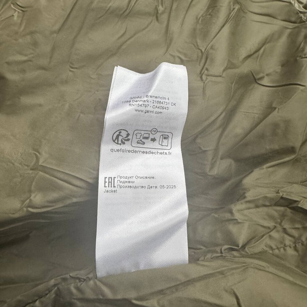 Ganni NWOT Quilt Midi Jacket Dark Green - Picture 12 of 14